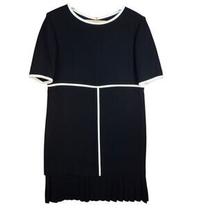 Liz‎ Claiborne Vintage Women’s Black Pleated Above Knee Chic Shift Dress 10